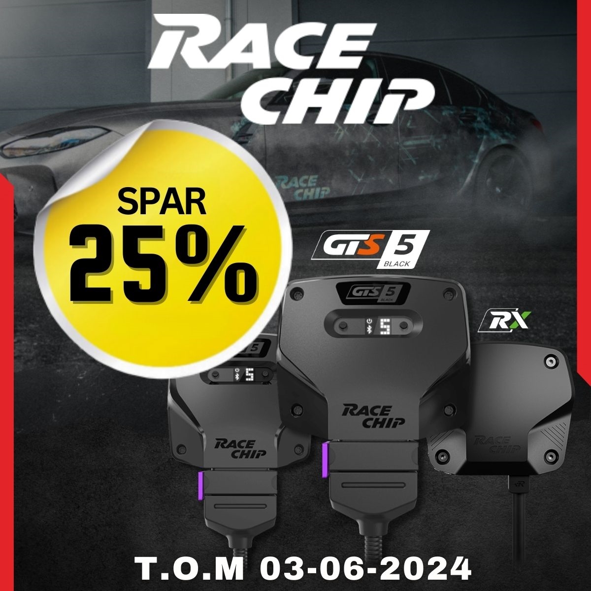 Spar 25% på RaceChip, opp til 30% flere hk og nm, samt opp til 15% bedre drivstofføkonomi.