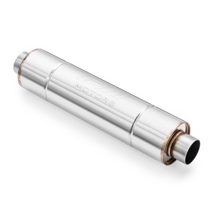 RM Motors Sports straight through silencer RM02 with Embossing Can length - 350 mm, Inlet diameter - 60 mm, Can diameter - 150 mm